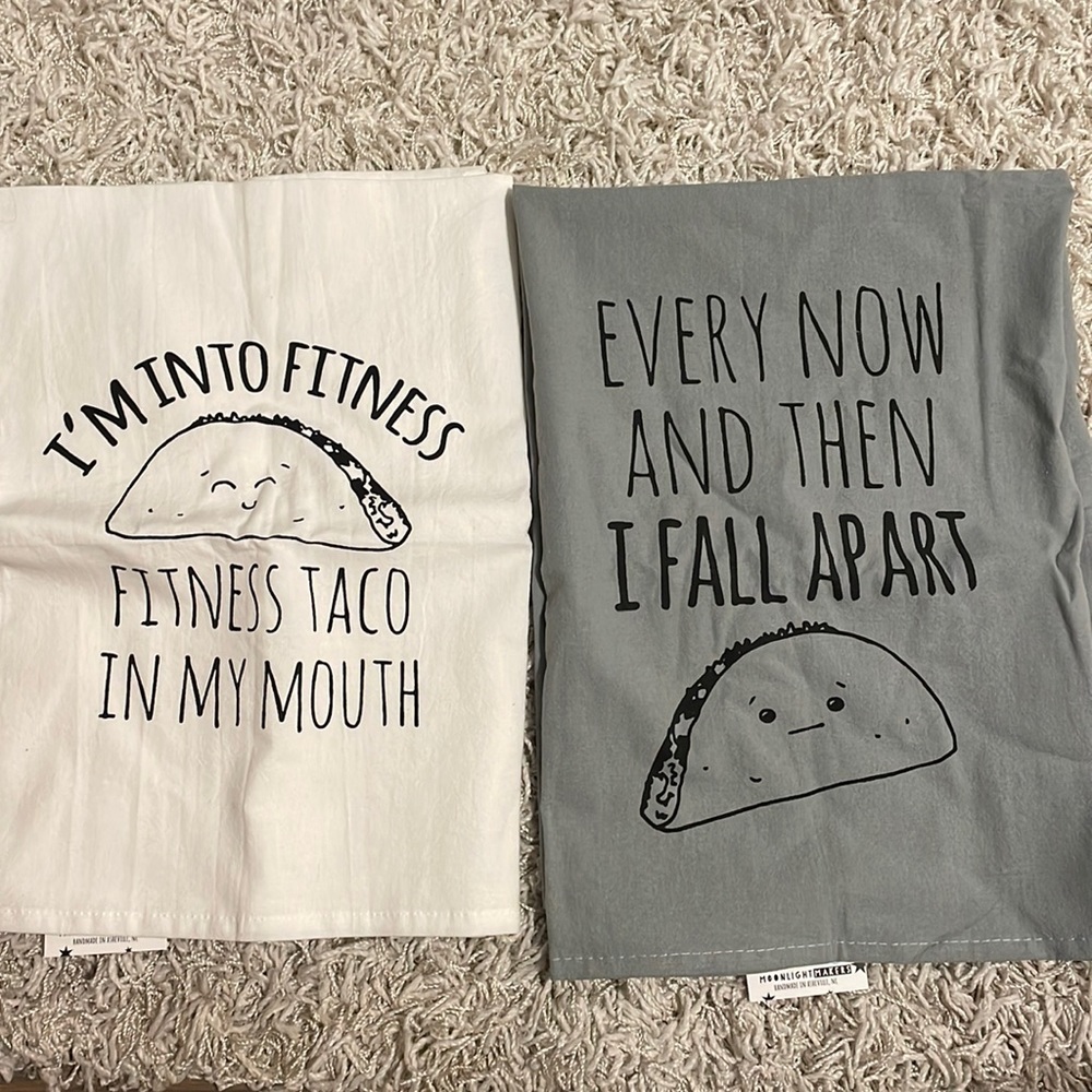 BRAND NEW moonlight makers Taco dish towels